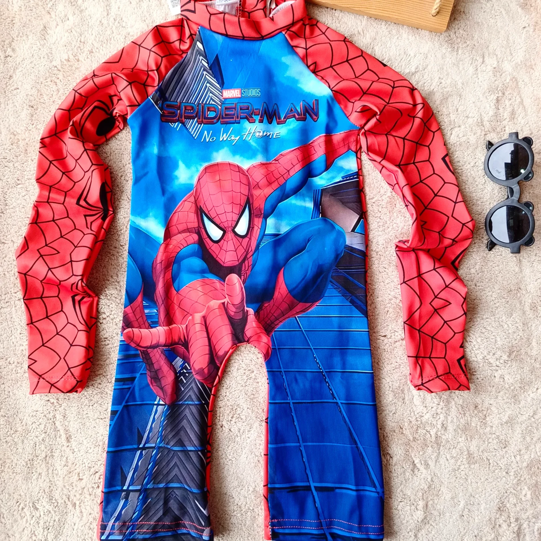 Çocuk Mayo Tulum Uzun Kollu Spiderman Baskılı 2-11 Yaş
