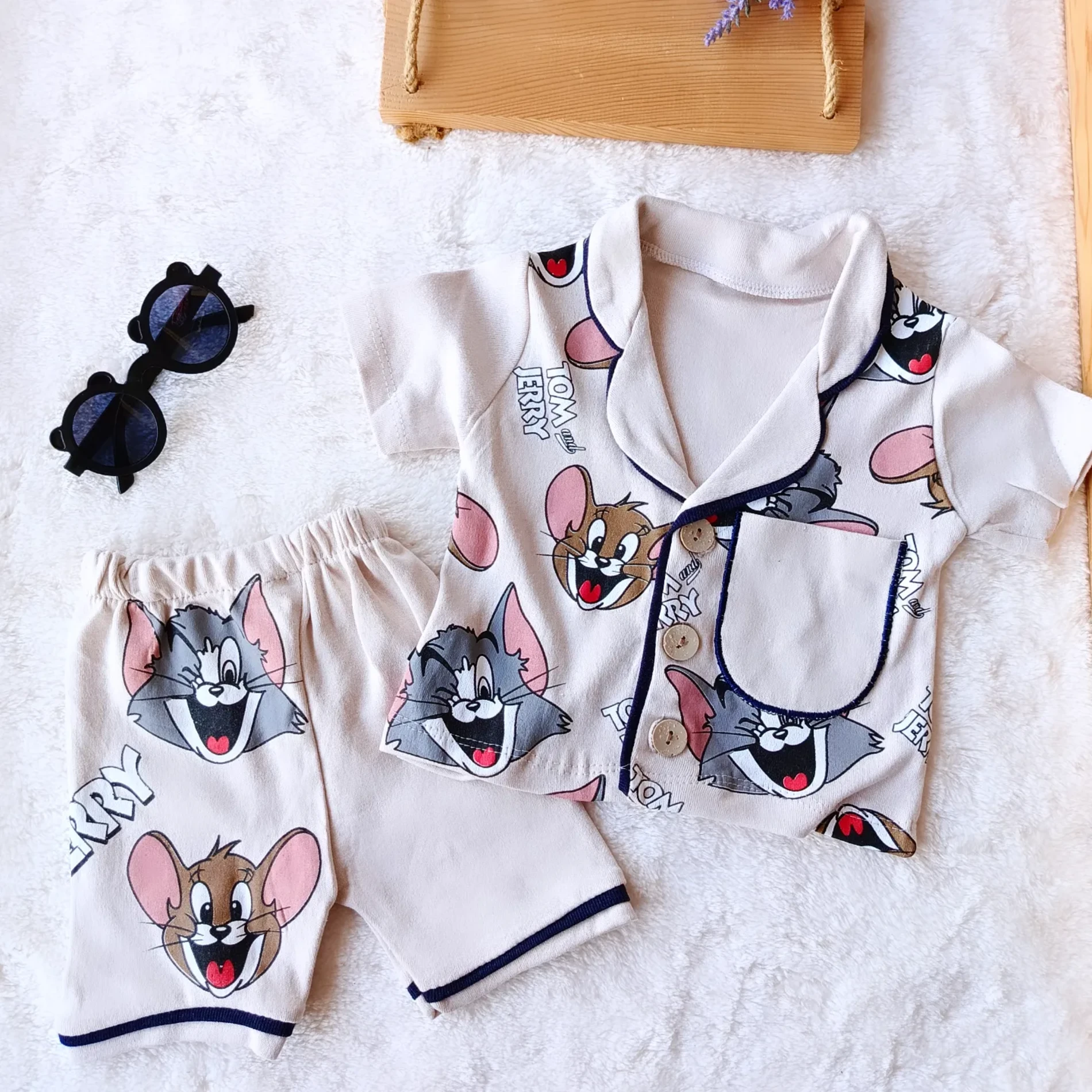 Bebek Pijama Takım Tom Jerry Baskılı 6-18 Ay