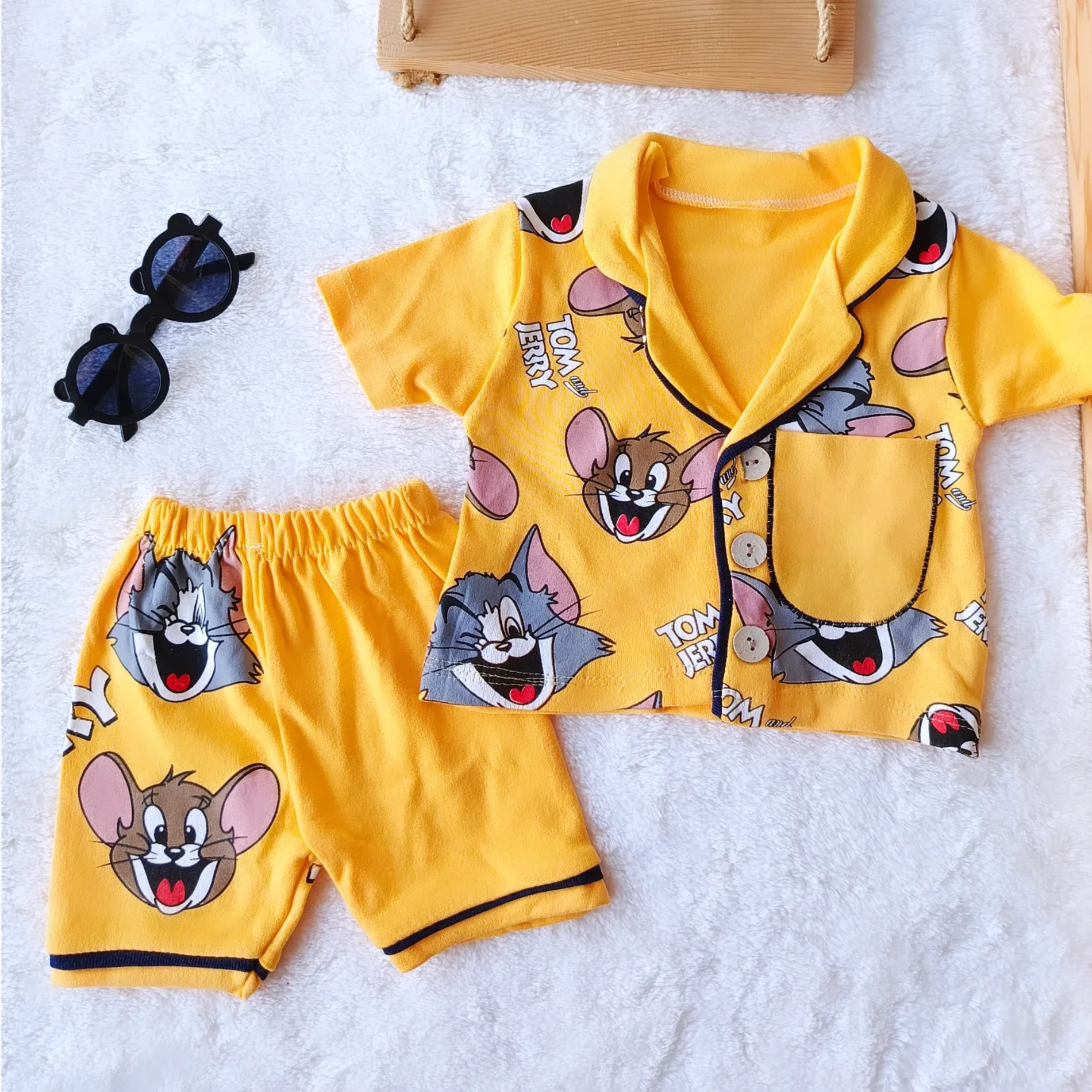 Bebek Pijama Takım Tom Jerry Baskılı 6-18 Ay
