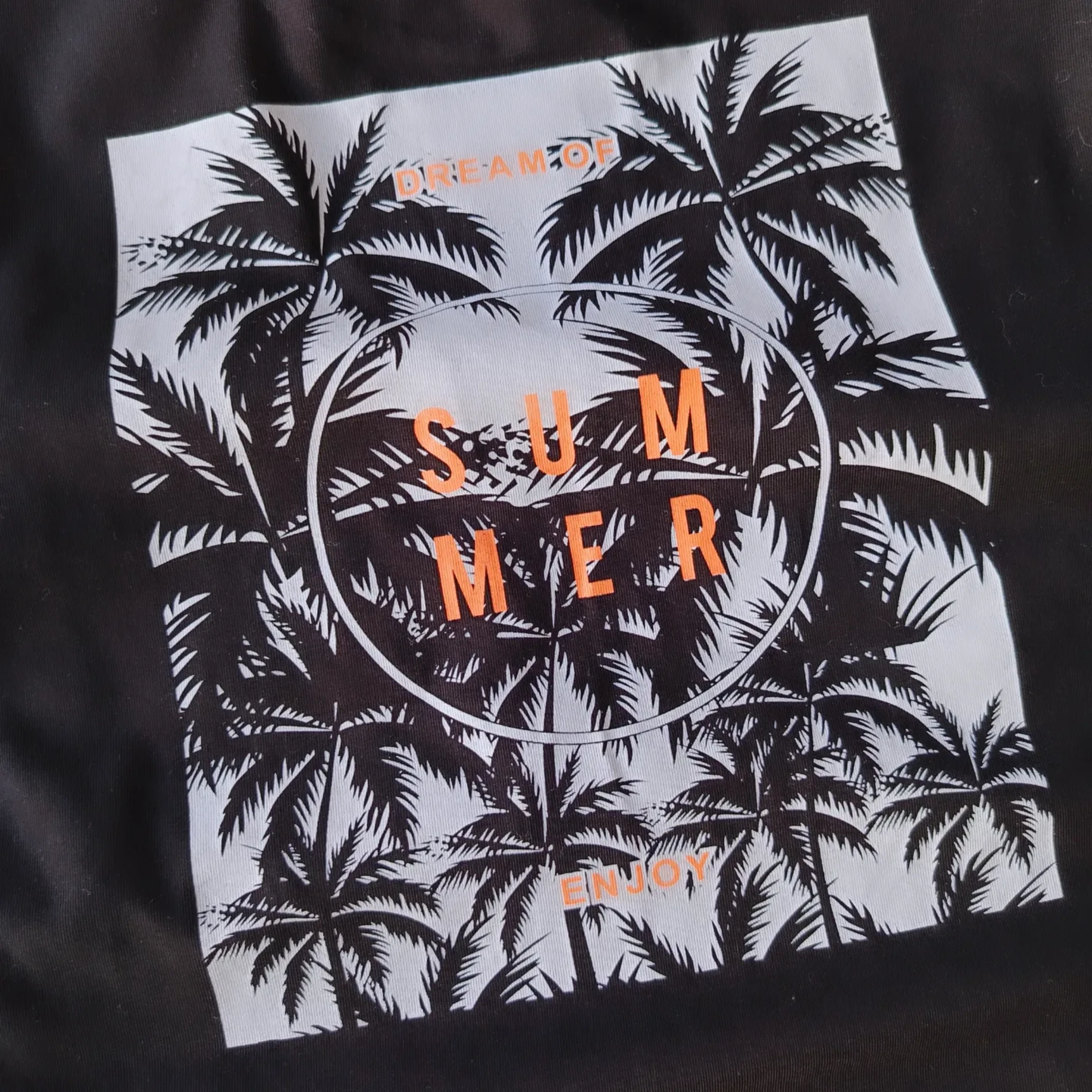 Çocuk Tshirt Cep Detaylı Summer Sırt Baskılı 8-12 Yaş Siyah