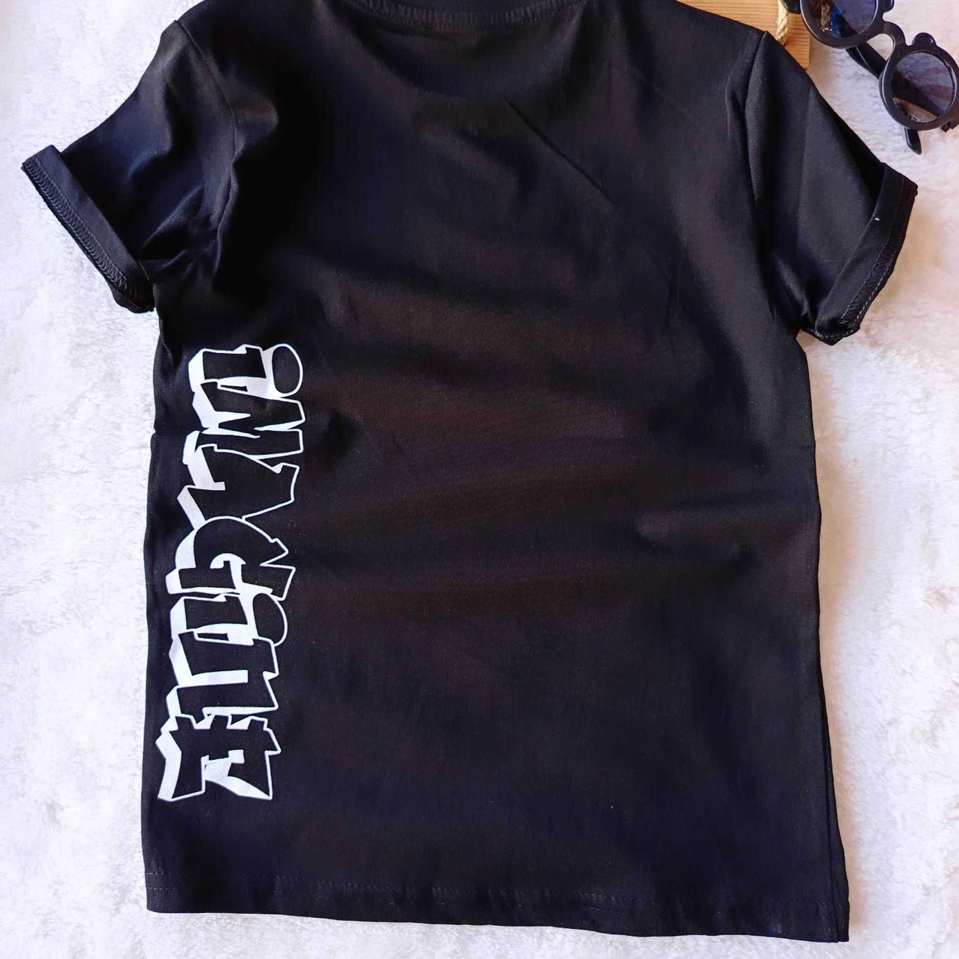 Çocuk Tshirt İmagine Baskılı Sırt Baskı Detaylı 8-12 Yaş Siyah