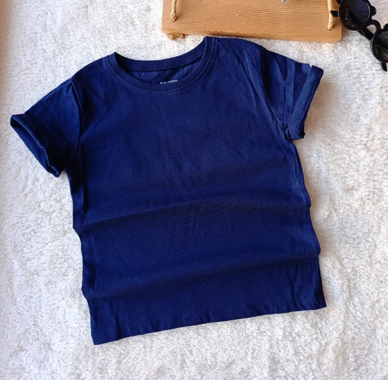 Çocuk Tshirt Basic 3-8 Yaş Lacivert