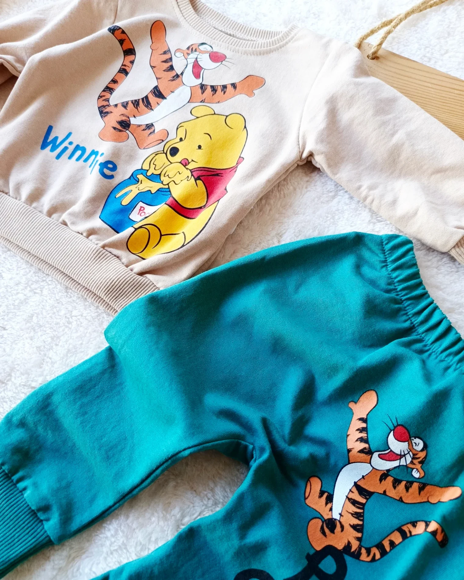 Bebek Takım Tiger ve pooh baskılı Yeşil