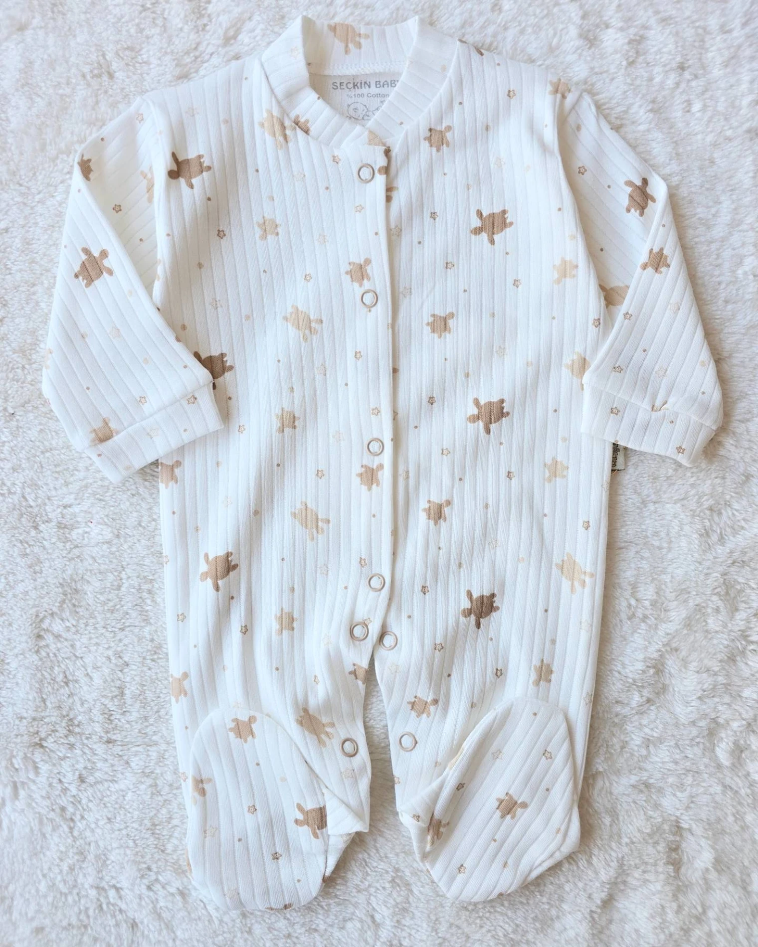 Bebek Tulum Kaplumbağa Baskılı Çıtçıtlı Patikli 3 Ay