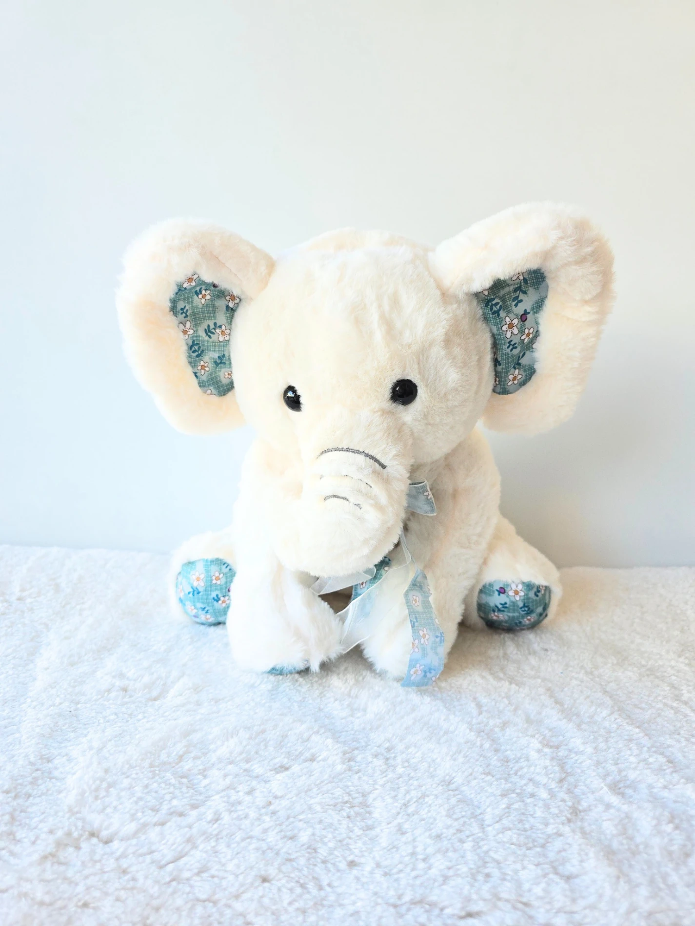 Bebek oyuncak peluş fil 35 cm beyaz