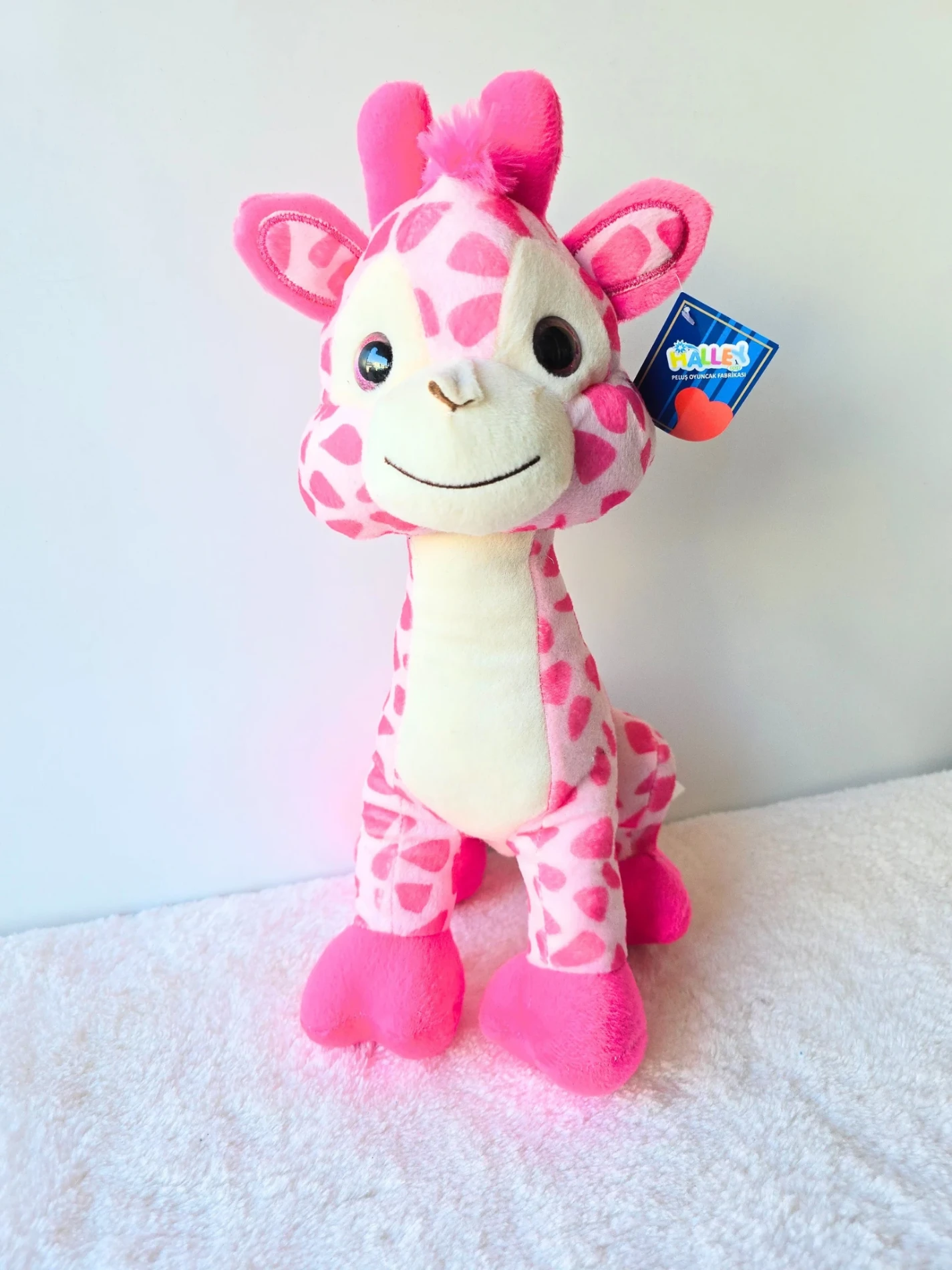Bebek oyuncak peluş zürafa 40 cm pembe