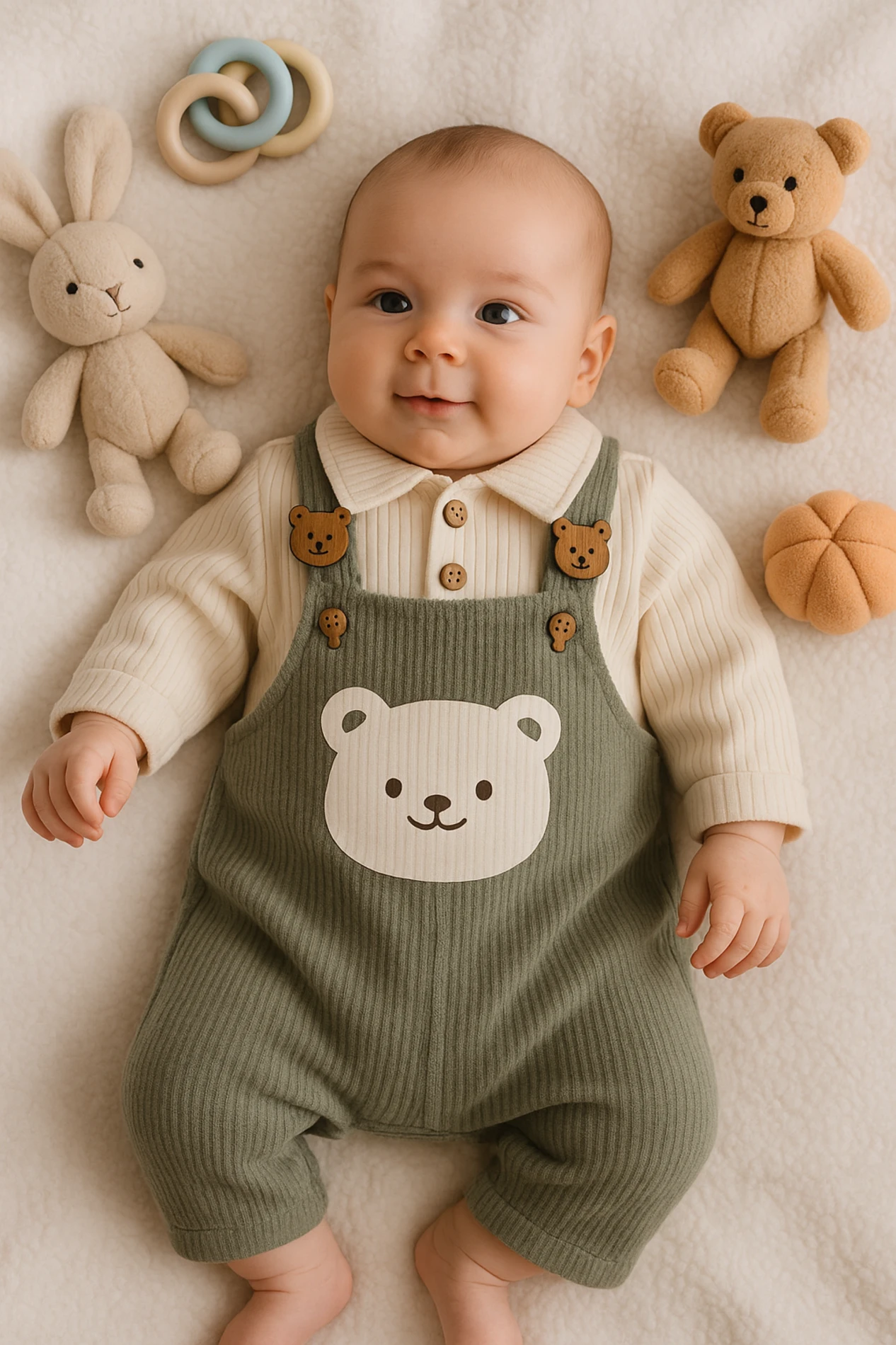 Bebek Ayı Baskılı Badili Salopet 