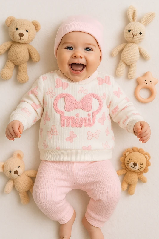Bebek Minnie Süzene Nakışlı Takım