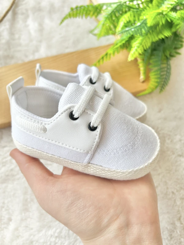 Bebek Ayakkabı hasır detaylı 18-19 no beyaz