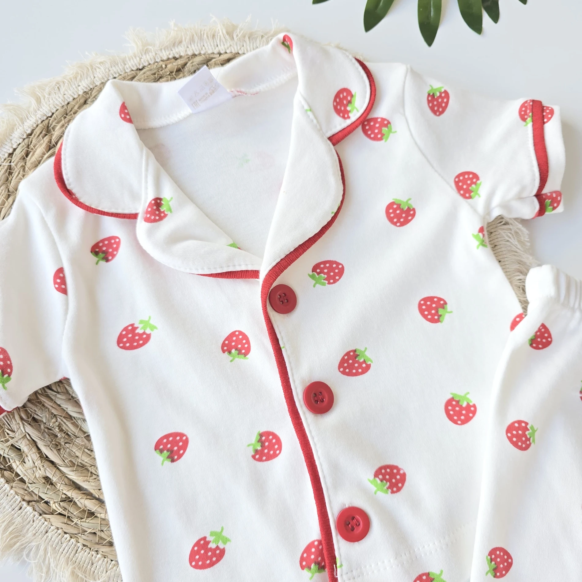 Bebek Takım Çilek Baskılı Pijama 6-24 Ay 