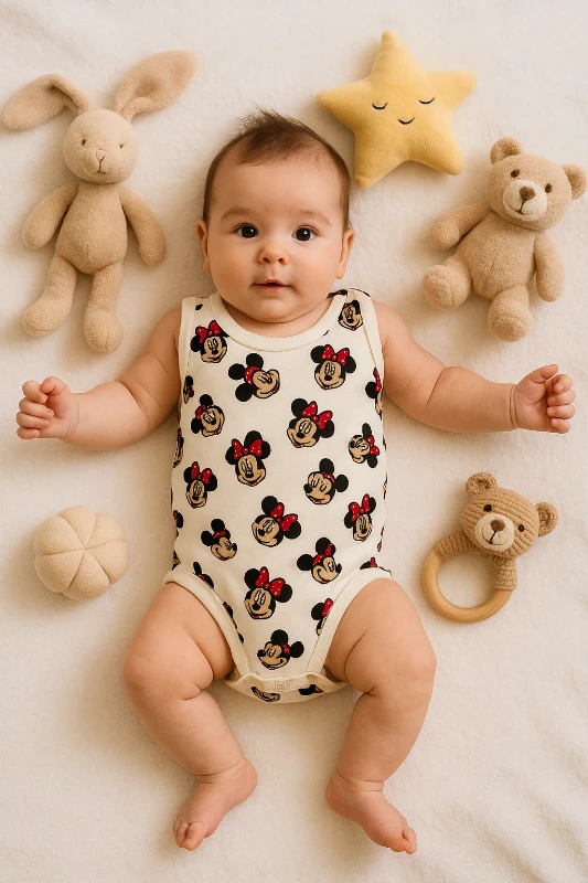 Bebek Zıbın Minnie Mouse Sıfır Kol