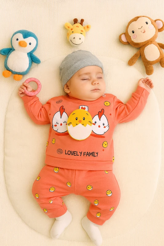 Bebek 3D Civcivli Lovely Family Baskılı Takım
