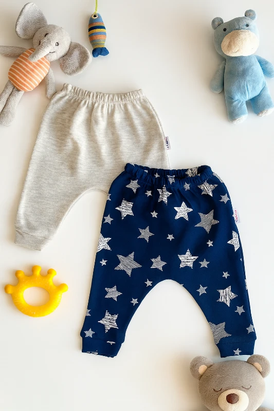 Bebek 2'Li Alt Pijama Yıldız Desenli 